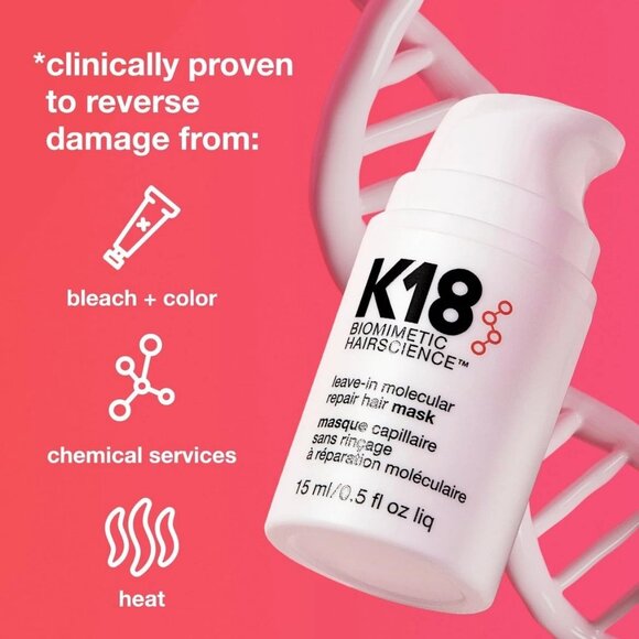 PACKK 2 18 Leave-In Molecular Hair Mask Repairs Dry  Damaged Hair Reverse Hair - Picture 6 of 7